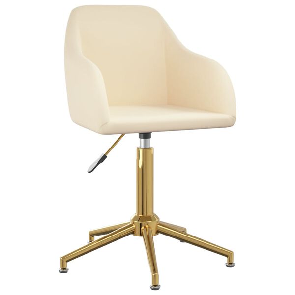 vidaXL Obrotowe krzesła stołowe, 6 szt., kremowe, obite aksamitem