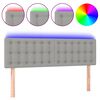vidaXL Zagł&oacute;wek do ł&oacute;żka z LED, jasnoszary, 144x5x78/88 cm, tkanina