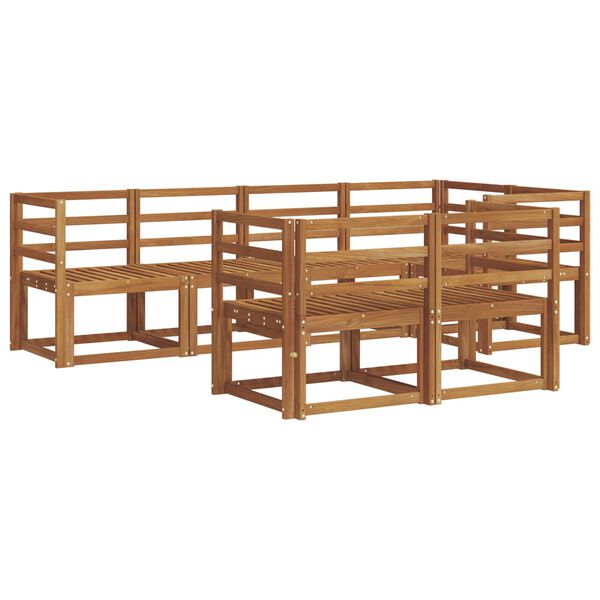 vidaXL Zestaw sof na zewnątrz z poduszką 7 pcs Naturalny i Beżowy