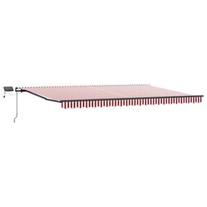 vidaXL Markiza wysuwana Czerwony i Biały 500 &times; 300 cm