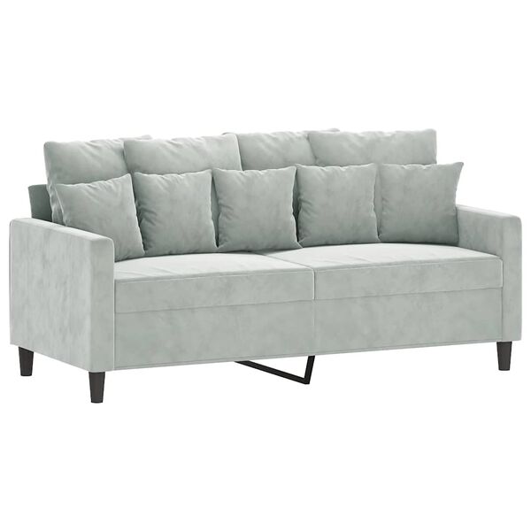 vidaXL Sofa 2-osobowa, jasnoszara, 140 cm, tapicerowana aksamitem