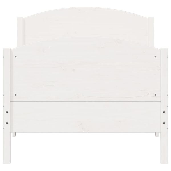 vidaXL Rama ł&oacute;żka bez materaca, biała, 90x200 cm, lite drewno sosnowe