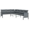 vidaXL Ogrodowa sofa narożna, antracytowa, stal i textilene