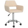 vidaXL Obrotowe krzesło biurowe, kremowe, tapicerowane tkaniną