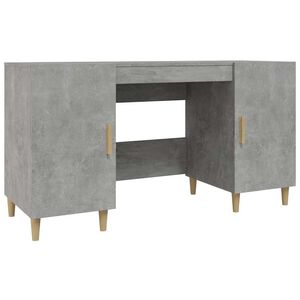 vidaXL Biurko, szarość betonu, 140x50x75 cm, materiał drewnopochodny