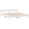 vidaXL Ł&oacute;żko z regałem, bez materaca, białe, 180x200 cm, sosnowe