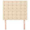 vidaXL Zagł&oacute;wek kremowy 90x5x118/128 cm tkanina