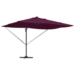 vidaXL Parasol plażowy Z blokadą Bordeaux Czerwony 352 x 251 x 265 cm