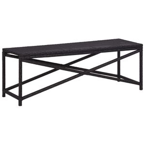 vidaXL Ławka ogrodowa, 120 cm, polirattan, czarna