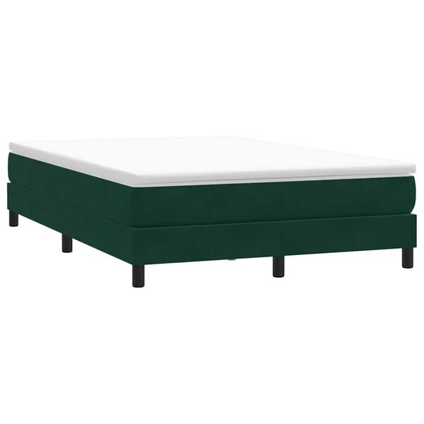 vidaXL Ł&oacute;żko typu Box Spring bez materaca Ciemnozielone 160x210 cm