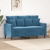 vidaXL Sofa 2-osobowa, niebieski, 120 cm, tapicerowana aksamitem