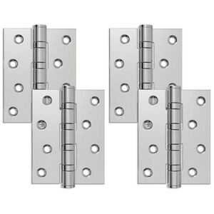 vidaXL Zawias 4 szt. 100 x 78 x 13 mm srebrny Stal