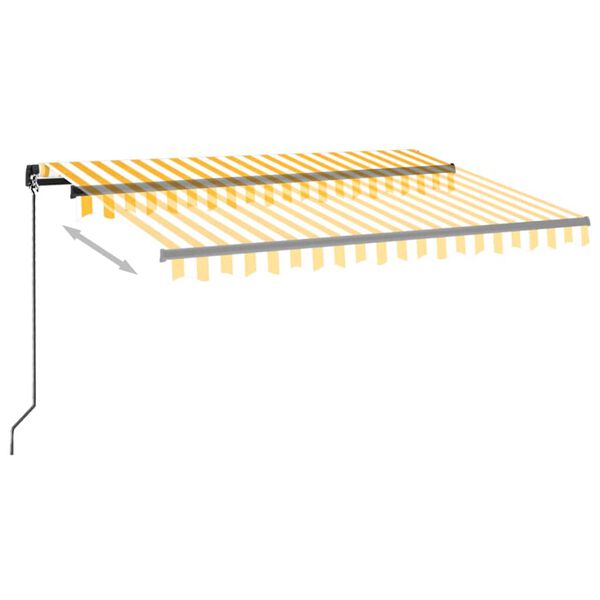 vidaXL Ręcznie zwijana markiza z LED, 350 x 250 cm, ż&oacute;łto-biała