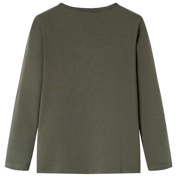 Koszulka dziecięca z długimi rękawami, khaki, 116