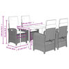 vidaXL 5-cz. zestaw mebli ogrodowych z poduszkami, szary, rattan PE