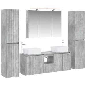 vidaXL Zestaw mebli łazienkowych 6 pcs Betonowy szary