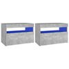 vidaXL Szafki nocne z LED, 2 szt., szarość betonu, 60x35x40 cm