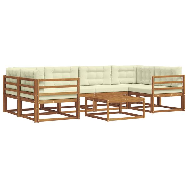 vidaXL Zestaw sof na zewnątrz z poduszką 7 pcs Naturalny i Kremowy