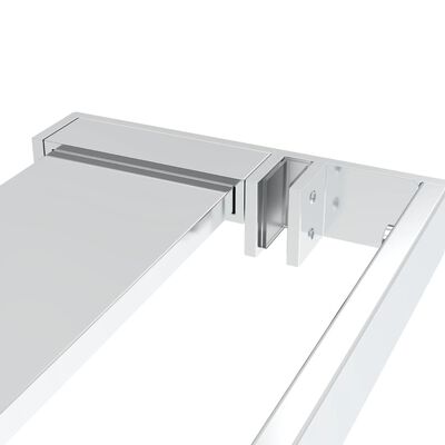 vidaXL Ścianka prysznicowa z półką, chrom, 100x195 cm, ESG i aluminium