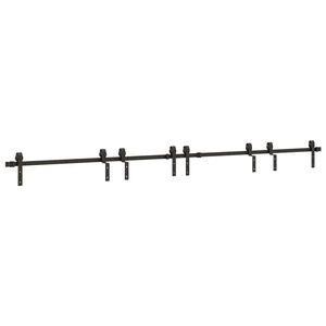 vidaXL System do montażu drzwi przesuwnych, 366 cm, stal, czarny