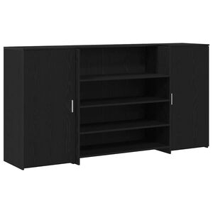 vidaXL Biurko recepcyjne dąb czarny 200x50x103,5 cm Drewno konstrukcyjne