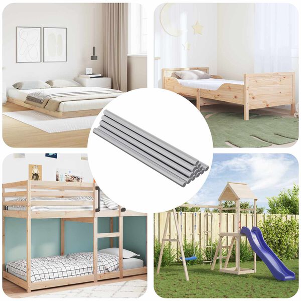 vidaXL Pręty gwintowane 900 pcs Srebrny Metal