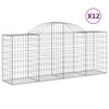 vidaXL Kosze gabionowe, 12 szt, 200x50x80/100 cm, galwanizowane żelazo