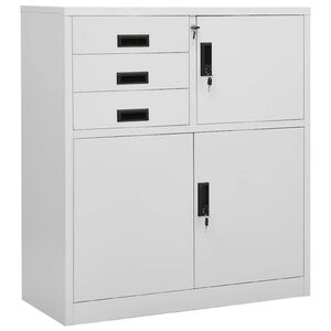 vidaXL Szafka biurowa, jasnoszara, 90x40x102 cm, stalowa