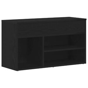 vidaXL Ławka na buty 80 x 30 x 45 cm Drewno inżynieryjne Czarny Dąb
