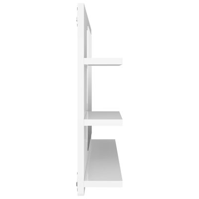 vidaXL Lustro łazienkowe, wysoki połysk, białe, 90x10,5x45 cm, płyta