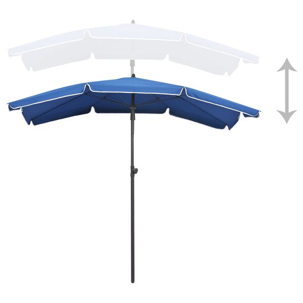 vidaXL Parasol ogrodowy na słupku, 200x130 cm, lazurowy