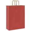 vidaXL Torby papierowe 250 szt. z uchwytami czerwone 32x12x42 cm