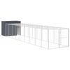 vidaXL Buda dla psa, z wybiegiem, antracytowa, 214x1069x181 cm, stal