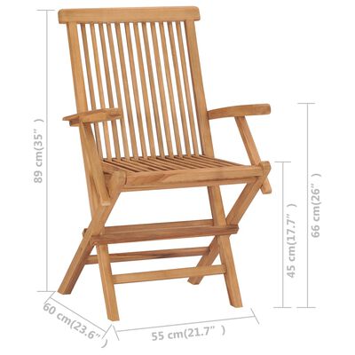 vidaXL Krzesła ogrodowe z poduszkami taupe, 4 szt., lite drewno tekowe