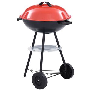 vidaXL Przenośny grill węglowy XXL, z k&oacute;łkami, 44 cm