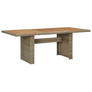 vidaXL St&oacute;ł ogrodowy, brązowy, 200x100x74 cm, rattan PE