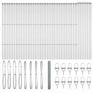 vidaXL Słupek ogrodzeniowy. Srebrny 100 x 1,5 m (siatka 50 mm) Stal