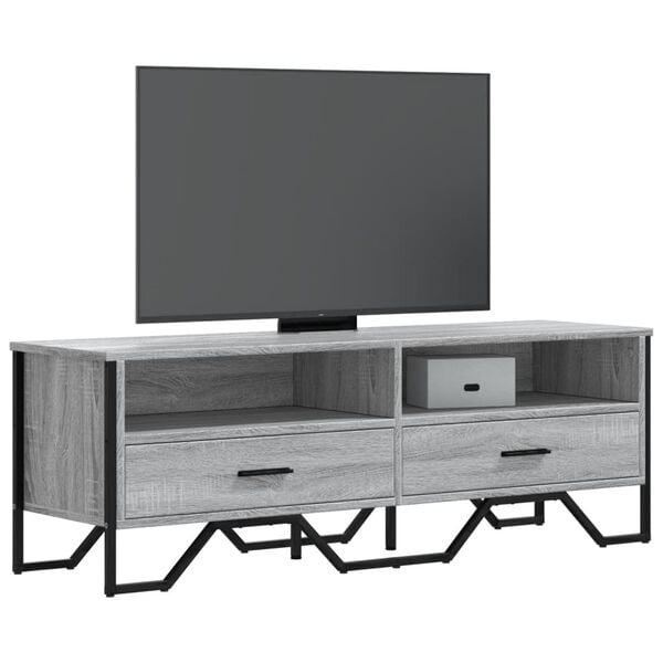 vidaXL Szafka pod TV, szary dąb sonoma, 122x34x41 cm