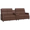 vidaXL Rozkładany fotel masujący z uchwytem, 4-os., brązowy, ekoskóra