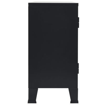 vidaXL Metalowa szafka w industrialnym stylu, 120 x 35 x 70 cm, czarna