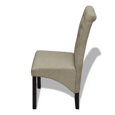 vidaXL Krzesła stołowe, 4 szt., beżowe, tkanina