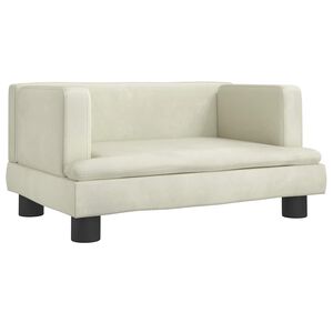 vidaXL Sofa dla dzieci, kremowa, 60x40x30 cm, aksamit