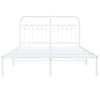 vidaXL Metalowa rama ł&oacute;żka z wezgłowiem biała, 140x200 cm