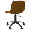 vidaXL Obrotowe krzesło stołowe, brązowe, obite aksamitem
