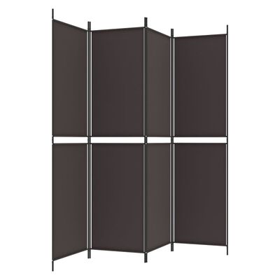 vidaXL Parawan 4-panelowy, brązowy, 200x200 cm, tkanina