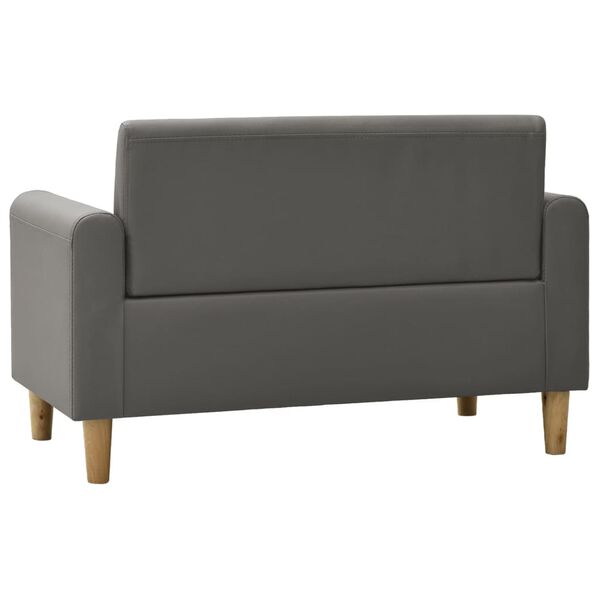 vidaXL 2-osobowa sofa dziecięca, szara, sztuczna sk&oacute;ra