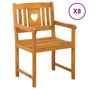 vidaXL Krzesła ogrodowe 8 pcs naturalny Lite Drewno Akacji
