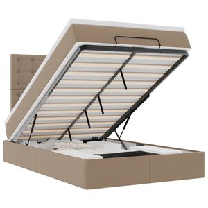 vidaXL Rama ł&oacute;żka otomana z materacem, cappucino, 120x190 cm, ekosk&oacute;ra