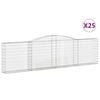vidaXL Kosze gabionowe, 25 szt, 400x30x100/120cm, galwanizowane żelazo