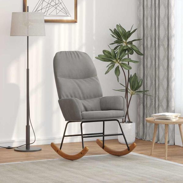 vidaXL Fotel bujany, jasnoszary, tapicerowany aksamitem